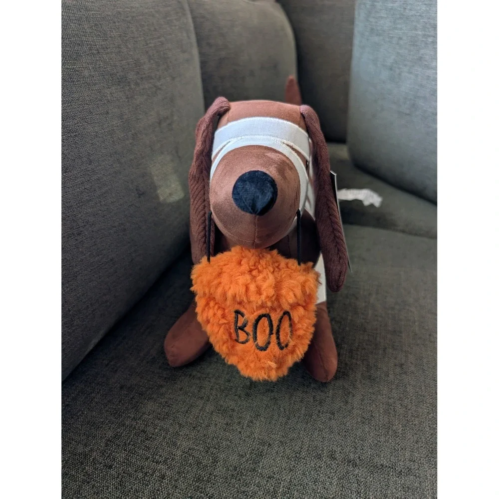 Halloween Mummy Dachshund Decorative Pillow 24in Brown Puppy Weiner Dog Doxie